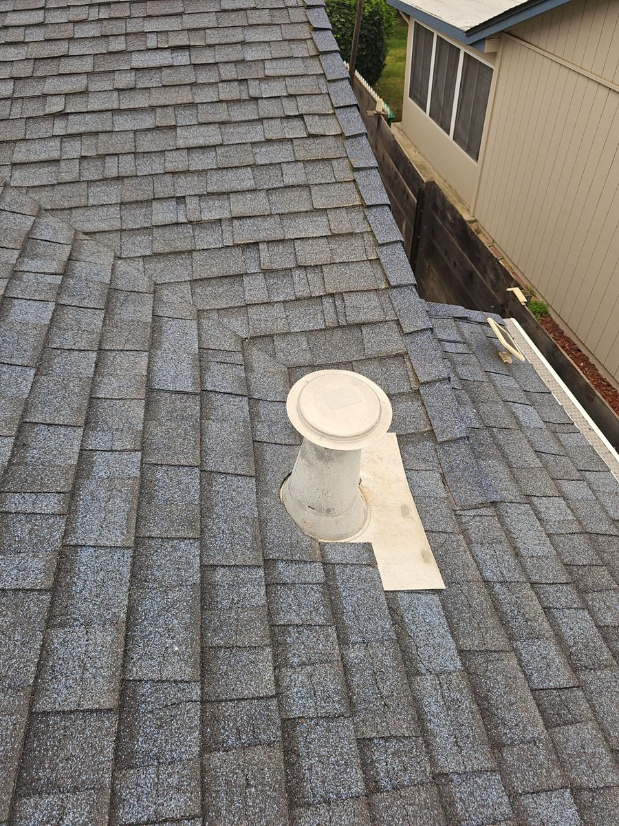 Loose cap on a four-inch plumbing vent assembly flagged by the buyer's inspector during escrow