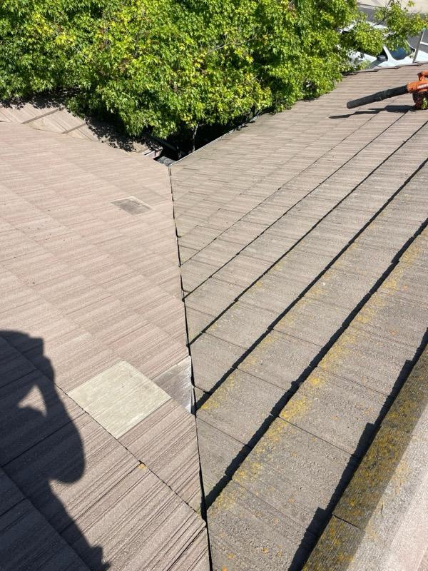 Completed concrete tile roof repair in Riverbank, CA